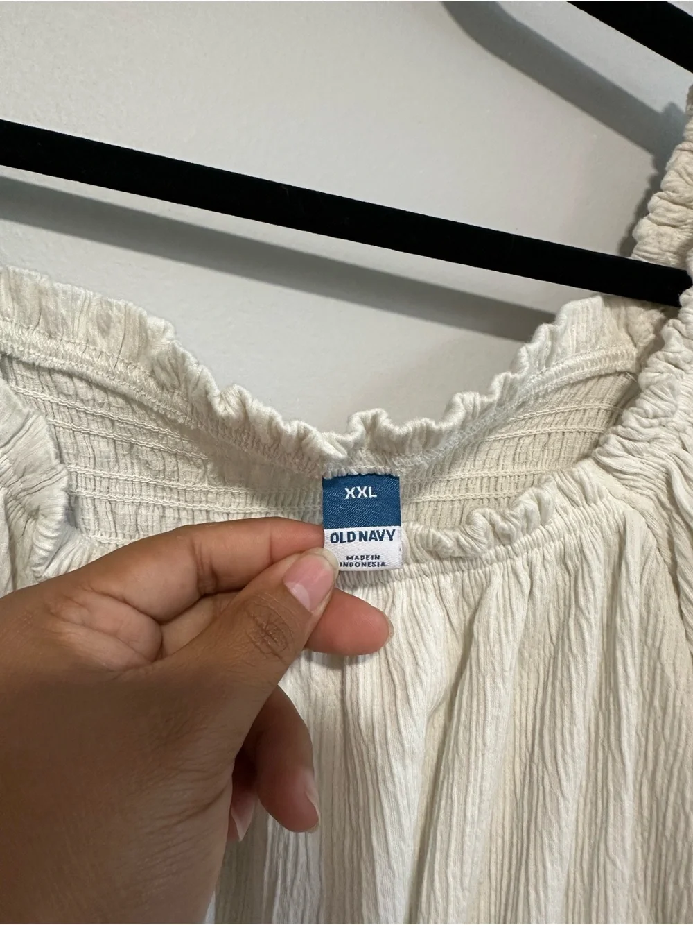 Old Navy Cream Square-Neck Puff Sleeve Blouse